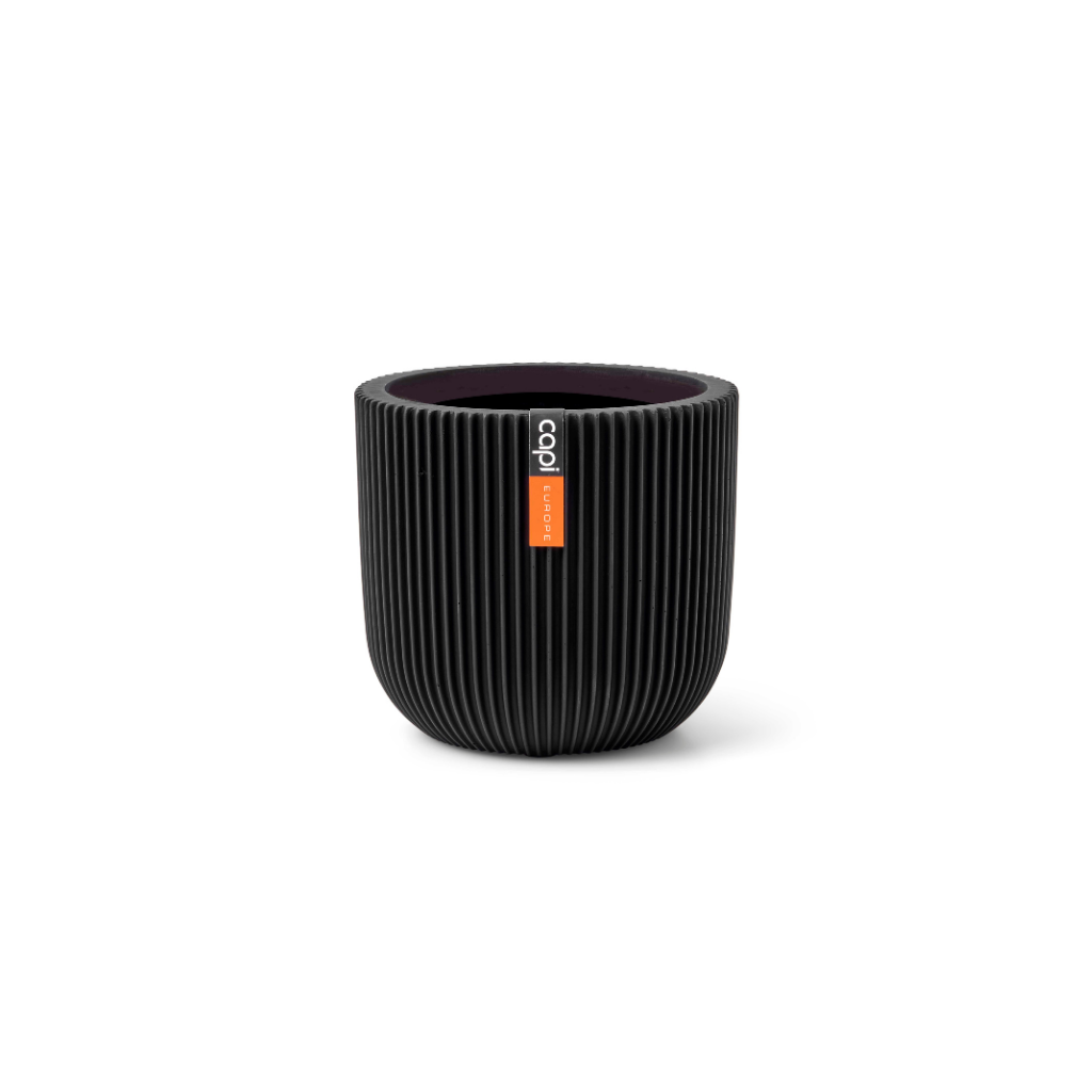 Capi Europe Pot bol Groove zwart 8 x 8 x 6 cm