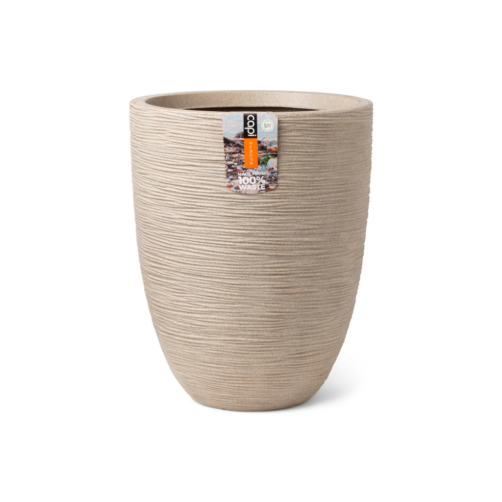 Capi Europe Vaas elegant laag Waste Rib NL terrazzo beige