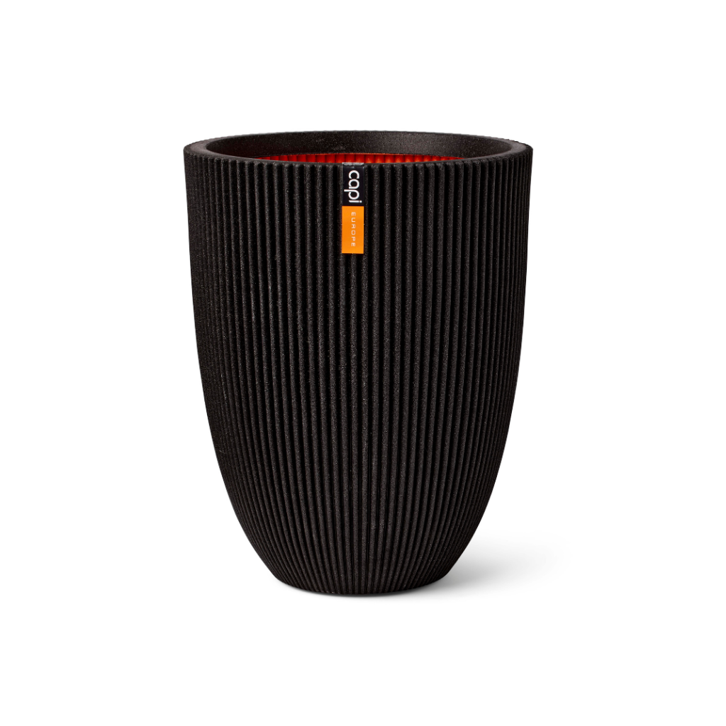 Capi Europe Vaas elegant laag Groove NL zwart