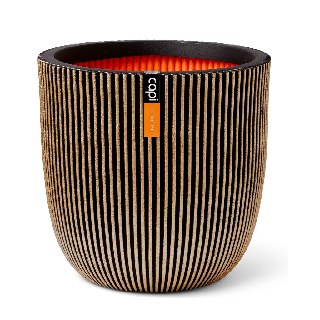 Capi Europe Bloempot Groove Zwart Goud 43 x 41 cm