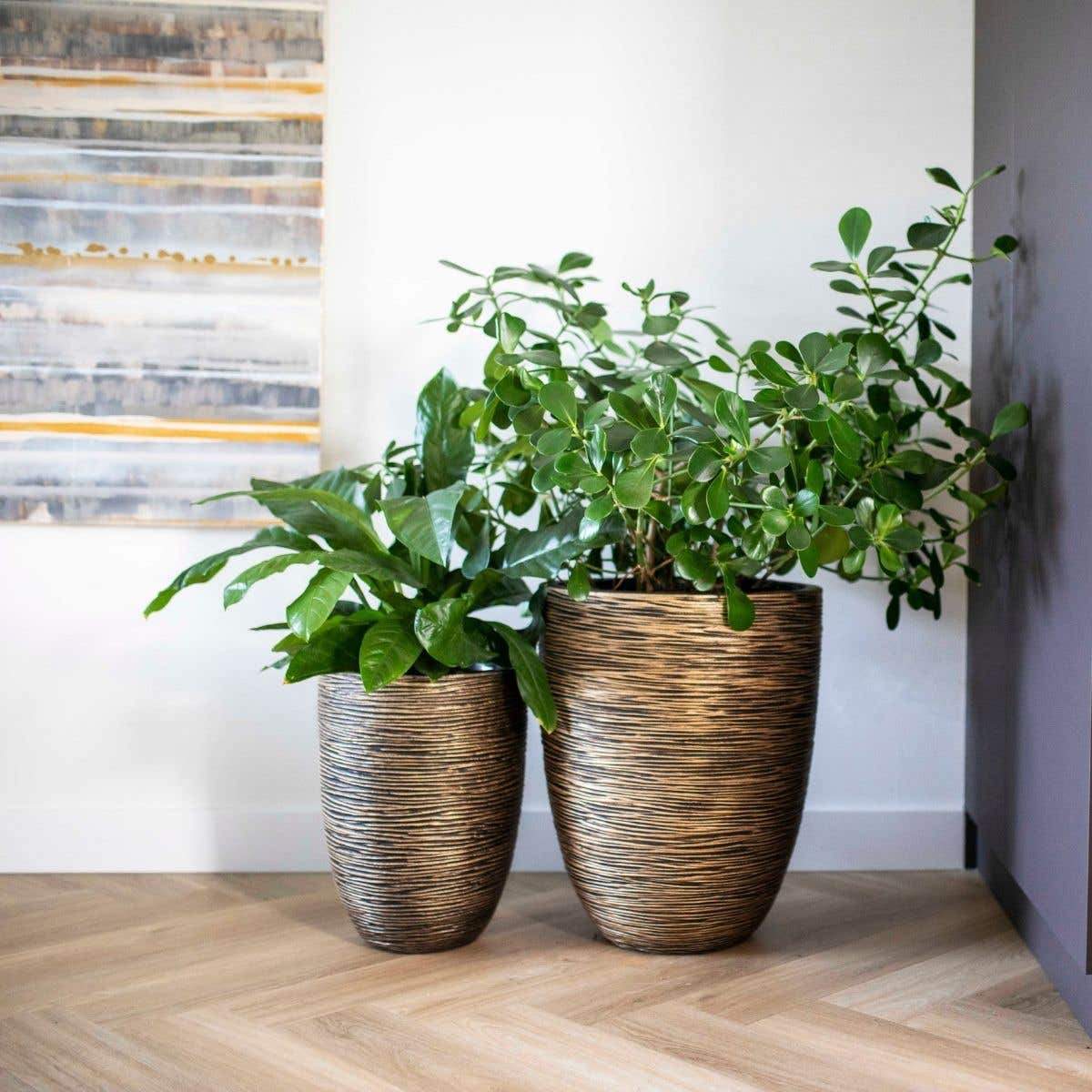Capi Europe Bloempot Nature Rib Zwart Goud 46 x 58 cm