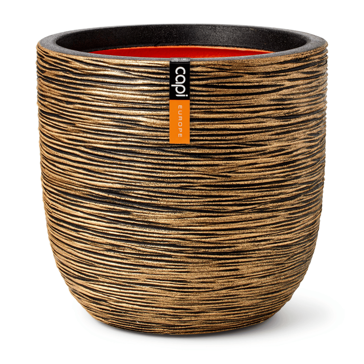 Capi Europe Bloempot Nature Rib Zwart Goud 43 x 41 cm