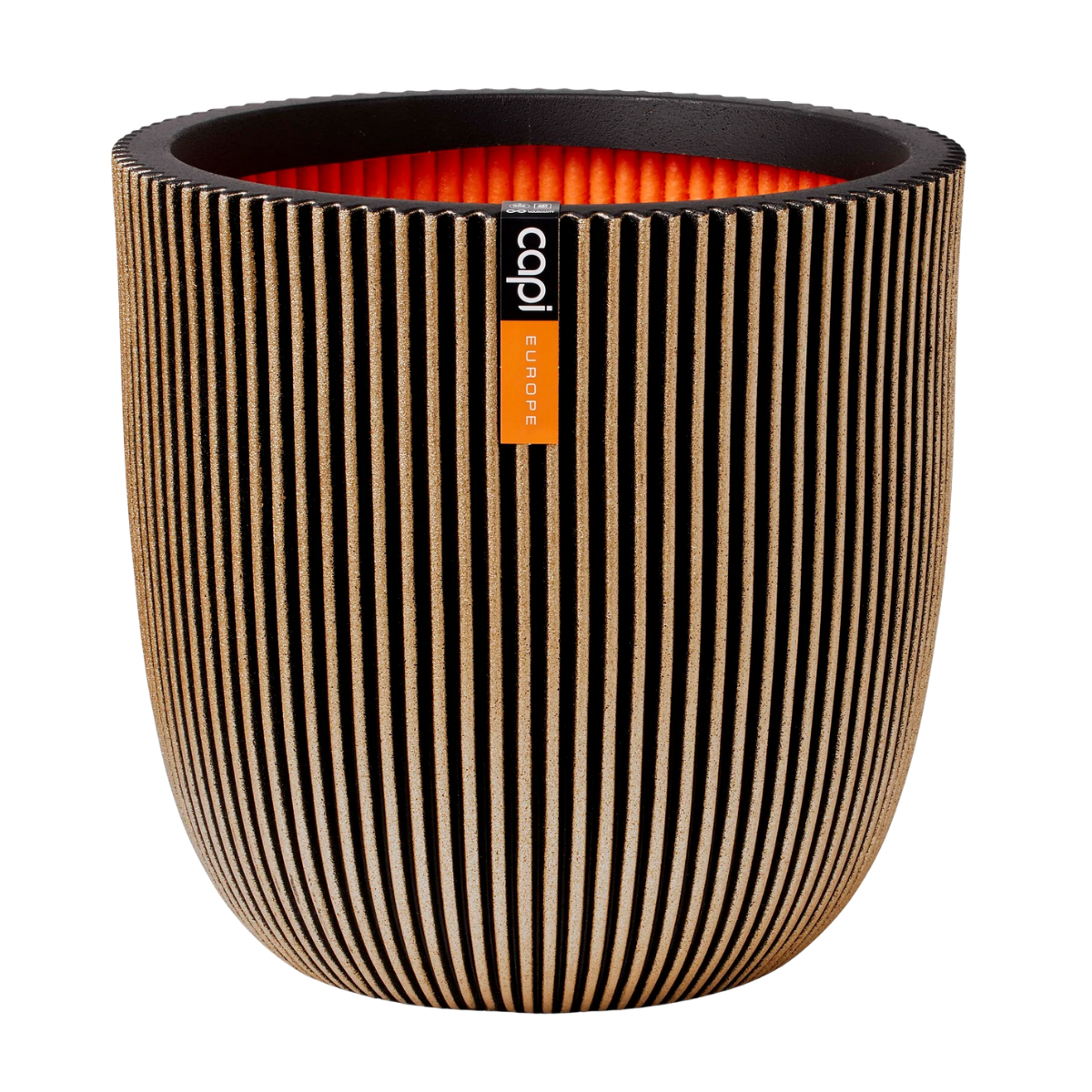 Capi Europe Bloempot Groove Zwart Goud 54 x 52 cm