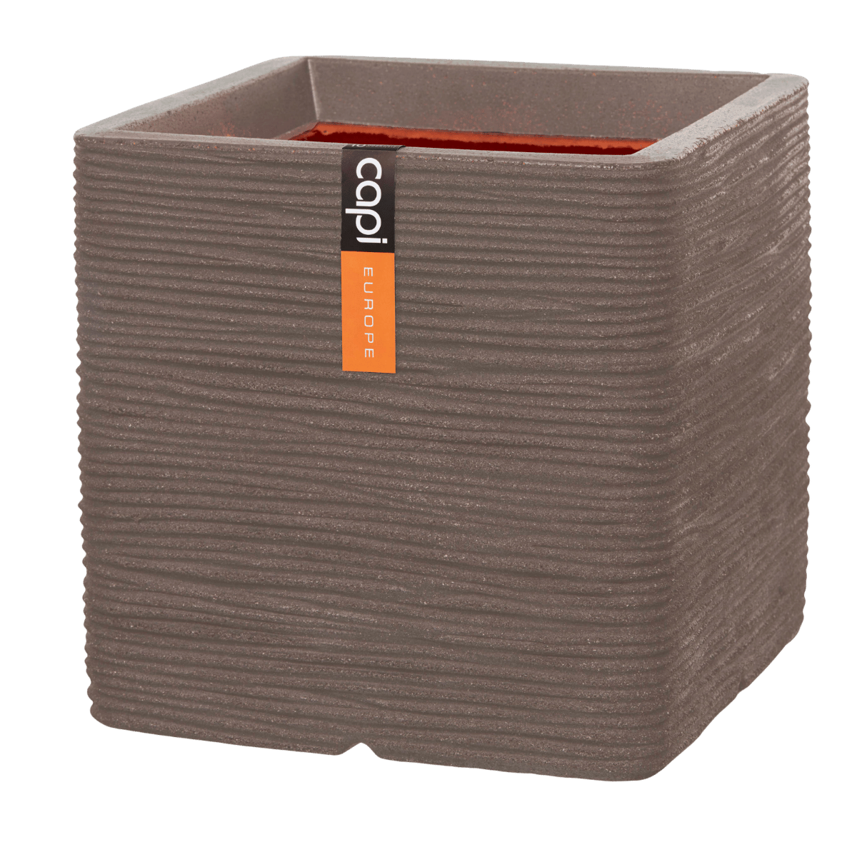Capi Europe Bloempot Nature Rib Vierkant Warm Taupe 40 x 40 x 40 cm