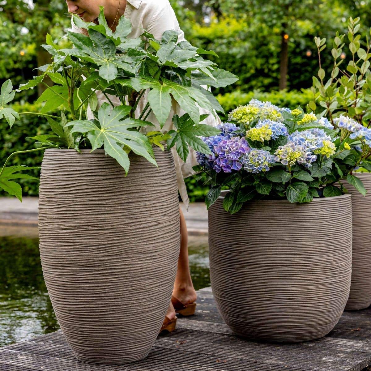 Capi Europe Bloempot Nature Rib Deluxe Warm Taupe 40 x 60 cm