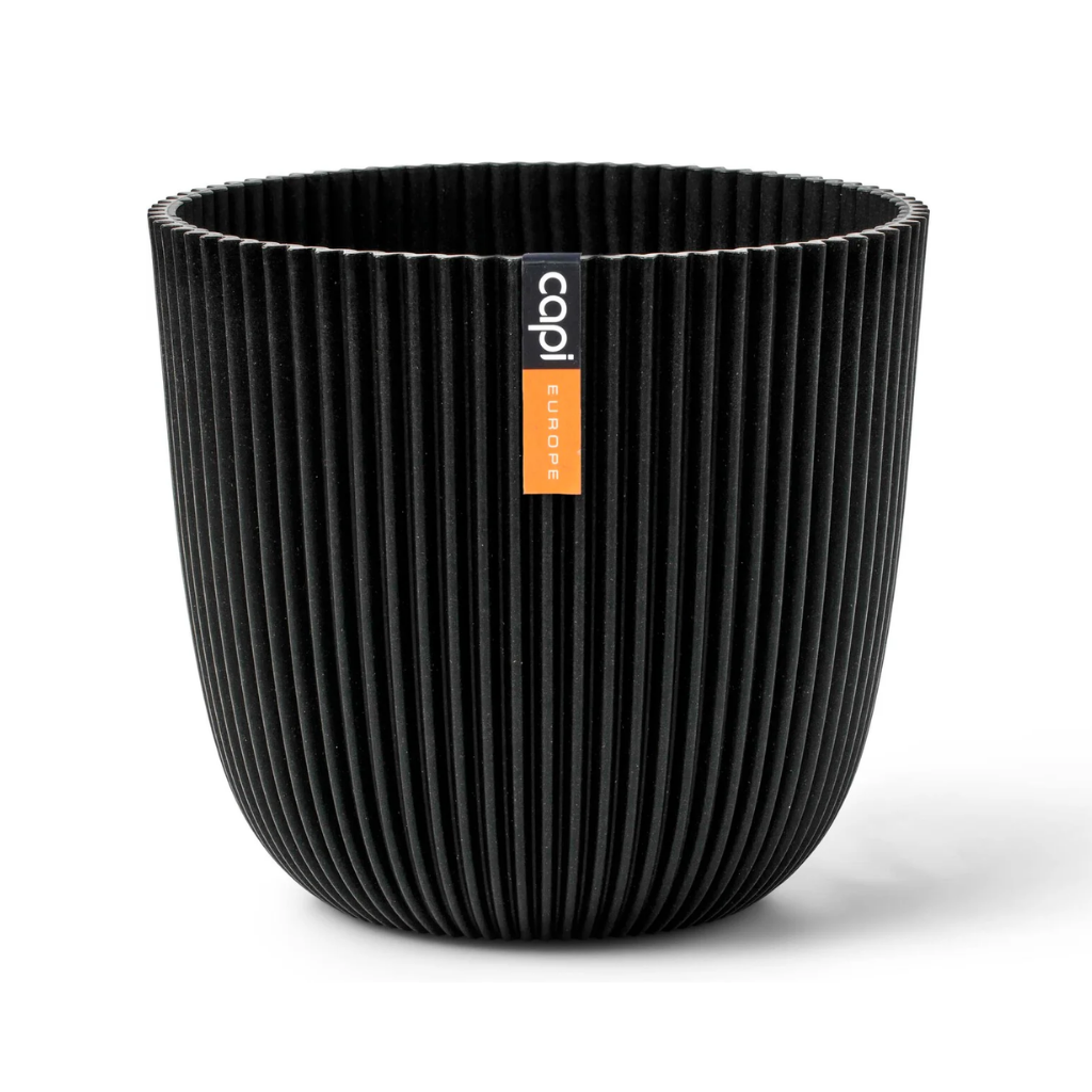 Capi Europe Bloempot Groove Zwart 25 x 23 cm
