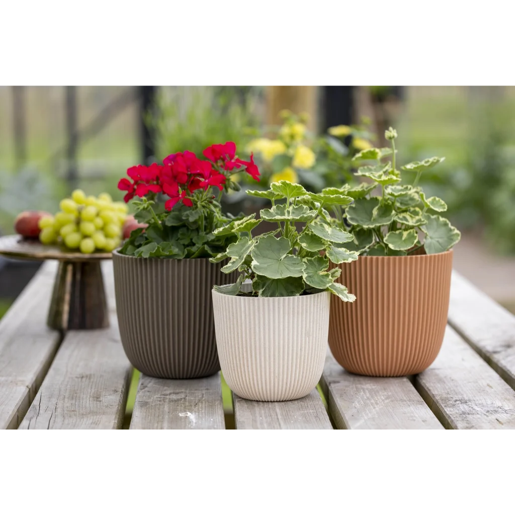 Capi Europe Bloempot Groove Warm Taupe 13 x 12 cm