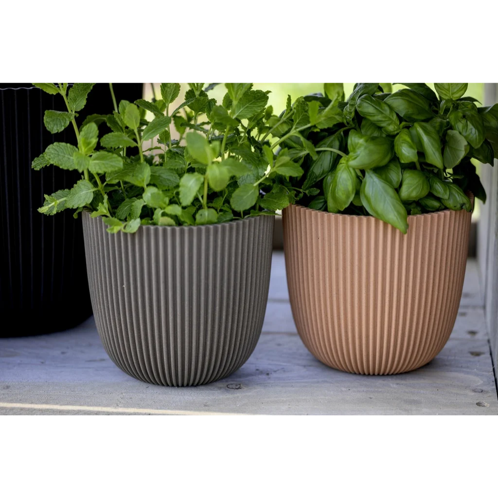Capi Europe Bloempot Groove Warm Taupe 13 x 12 cm