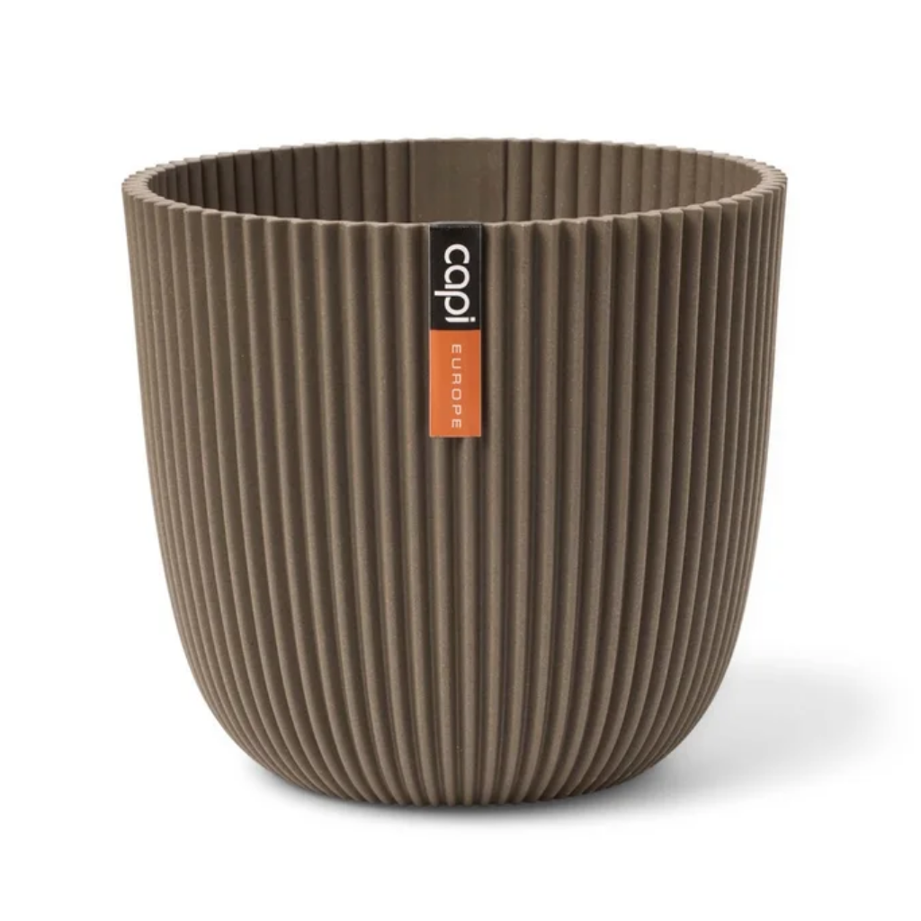Capi Europe Bloempot Groove Taupe 25 x 23 cm