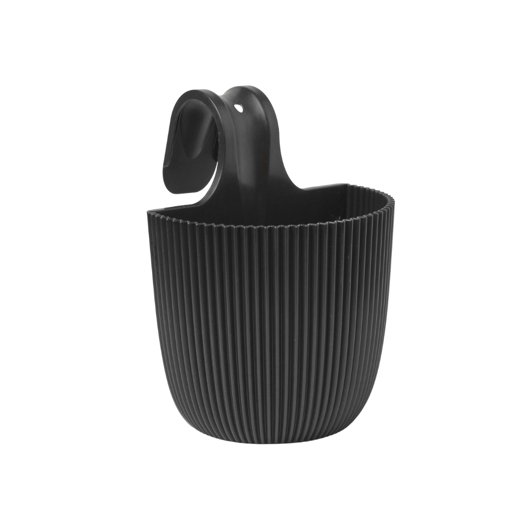 Capi Balkonbak groove textiel zwart 21 x 28 cm