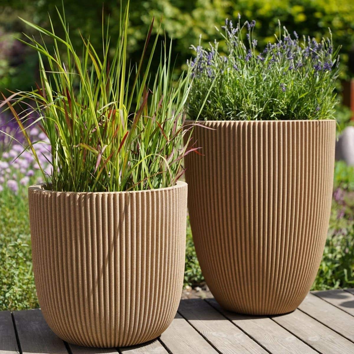 Capi Europe Bloempot Groove Beige 54 x 52 cm