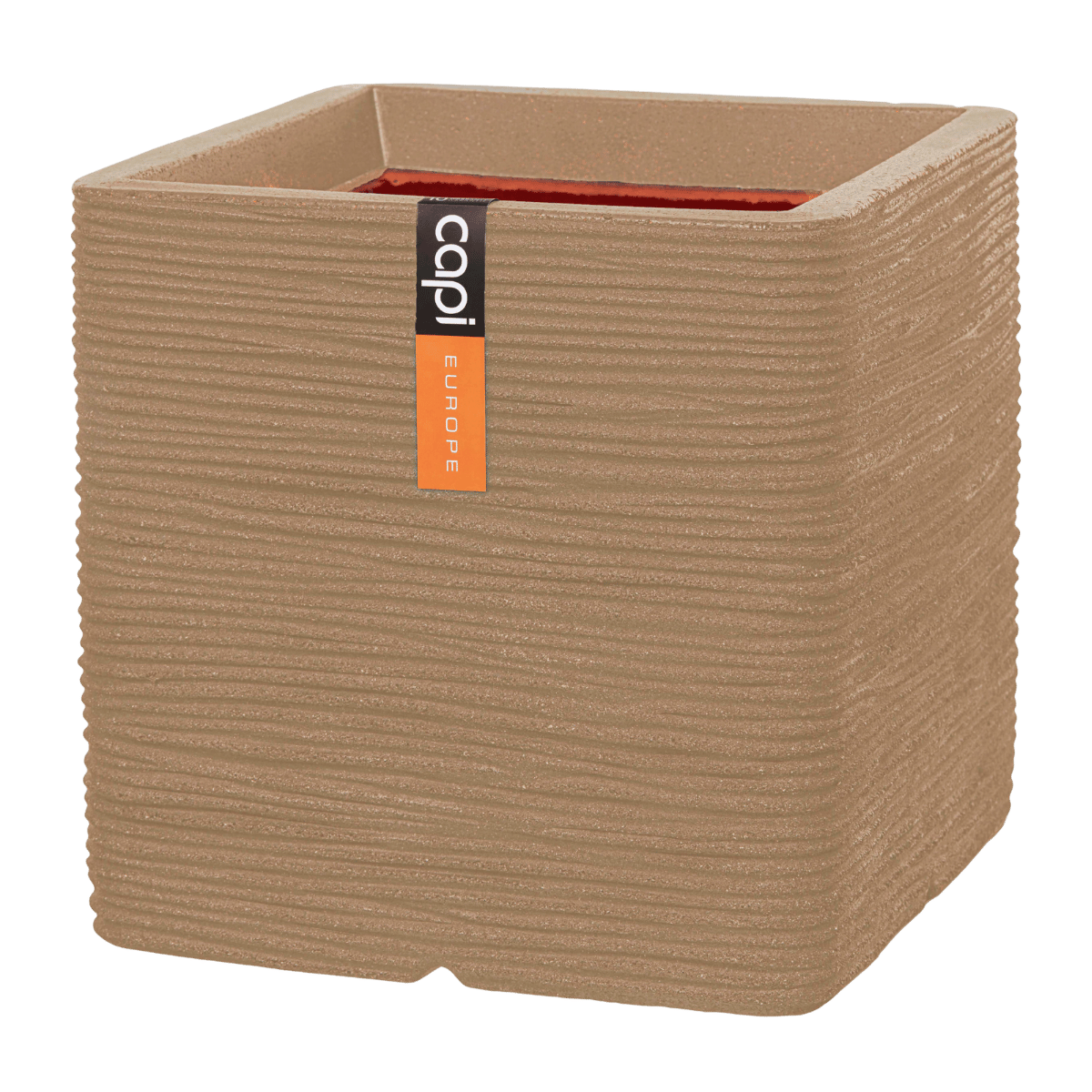Capi Europe Bloempot Nature Rib Vierkant Beige 30 x 30 x 30 cm
