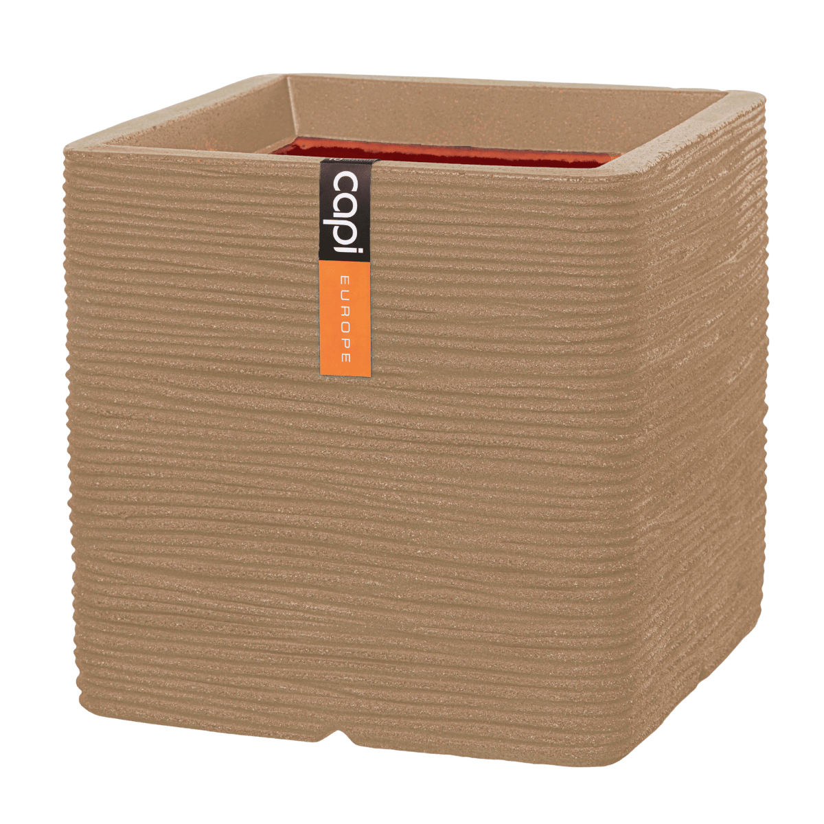 Capi Europe Bloempot Nature Rib Vierkant Beige 40 x 40 x 40 cm