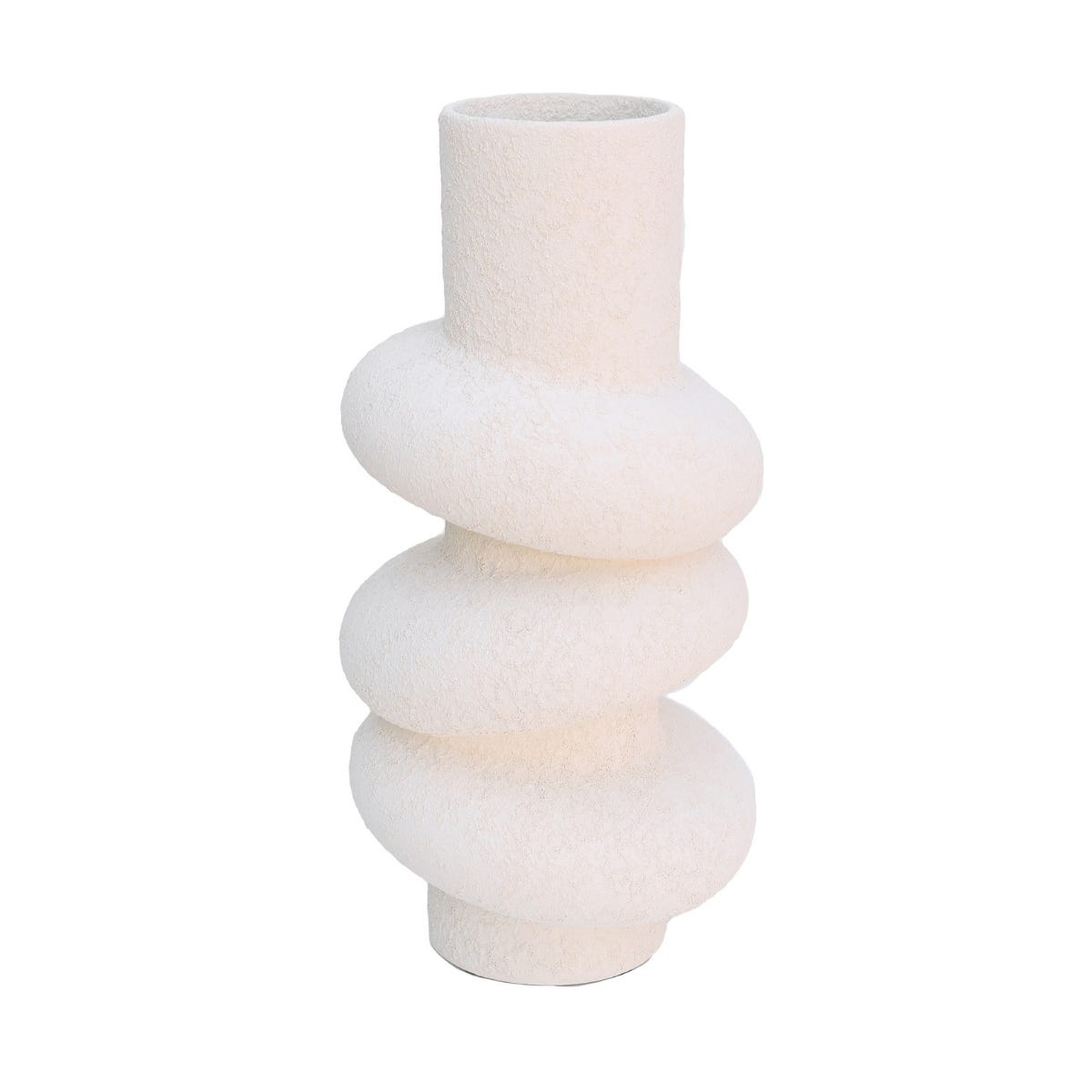 HS Potterie Vaas Deco Ivoor 18.5 x 18.5 x 40 cm