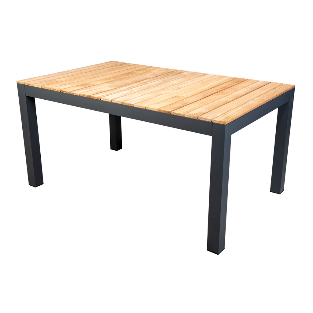 Yoi Midori low dining table dark grey teak 148 x 90 cm