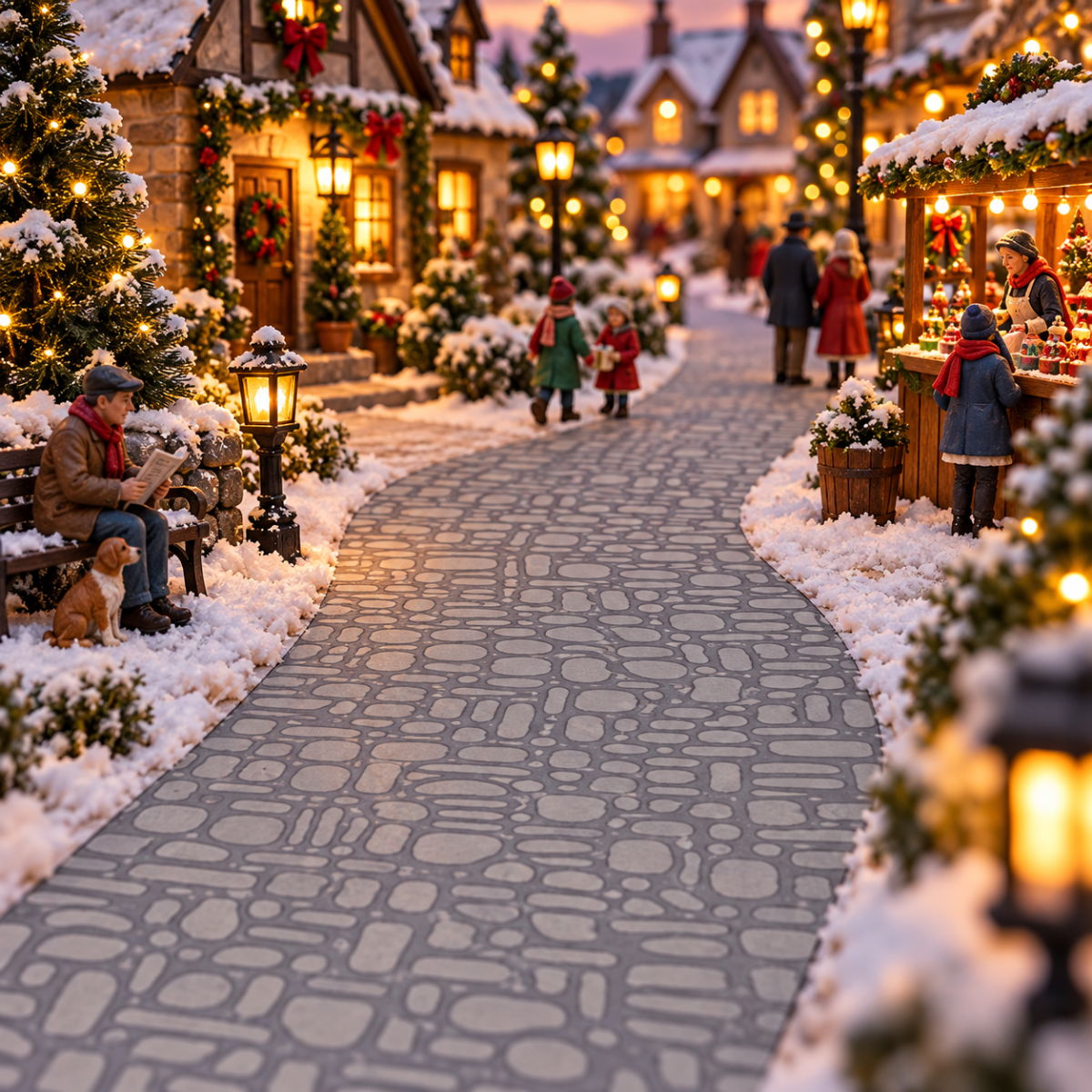 My Village Kerstdorpondergrond Steenpapier 50 x 2.5 x 2.5 cm