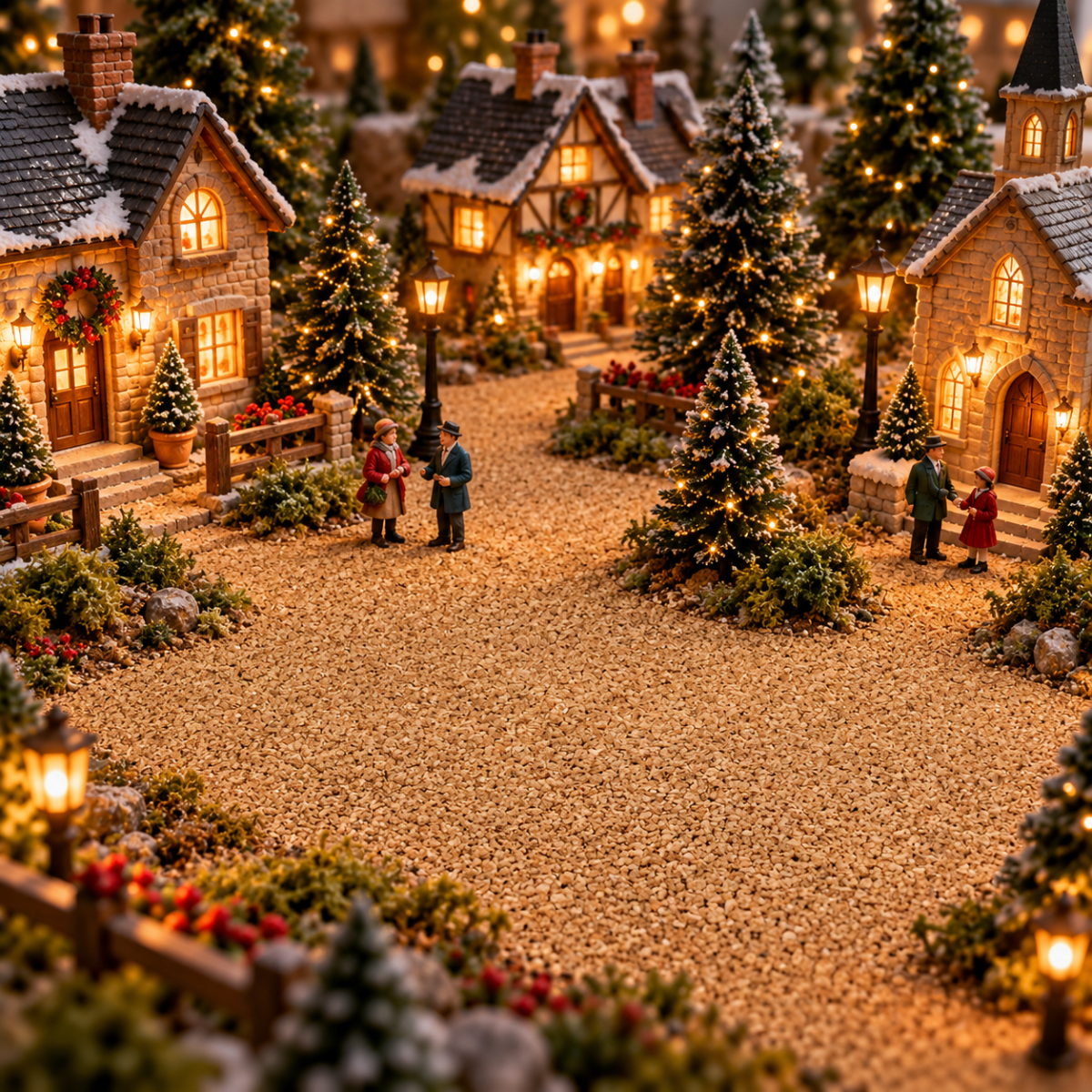 My Village Kerstdorpondergrond Kurk Mat 50 x 35 x 0.7 cm