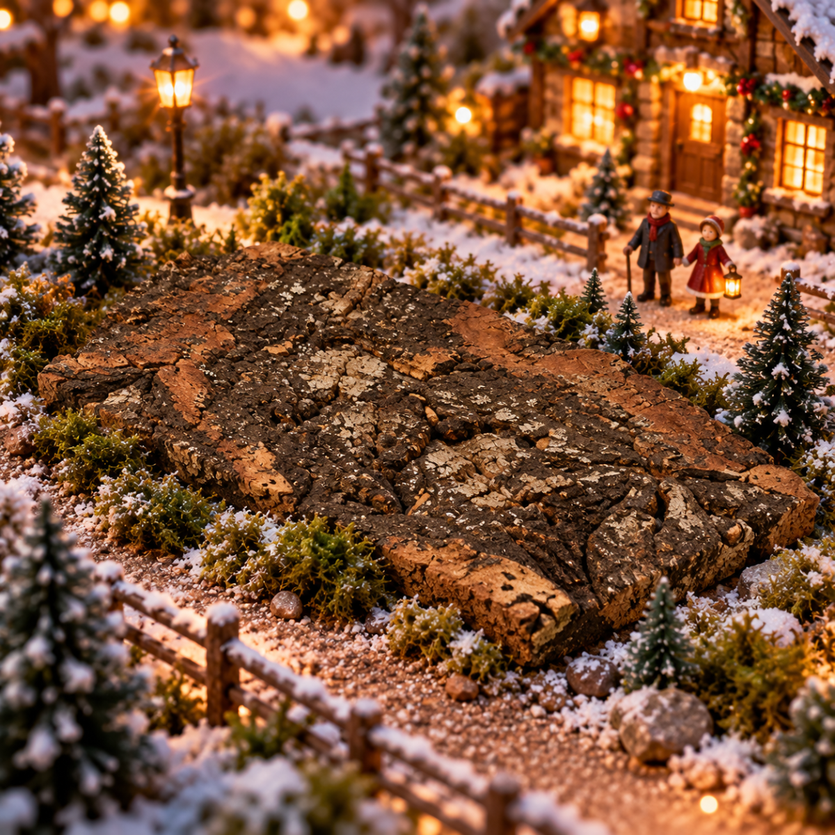 My Village Kerstdorpondergrond Boomschors Kurk 26 x 14.5 x 2 cm