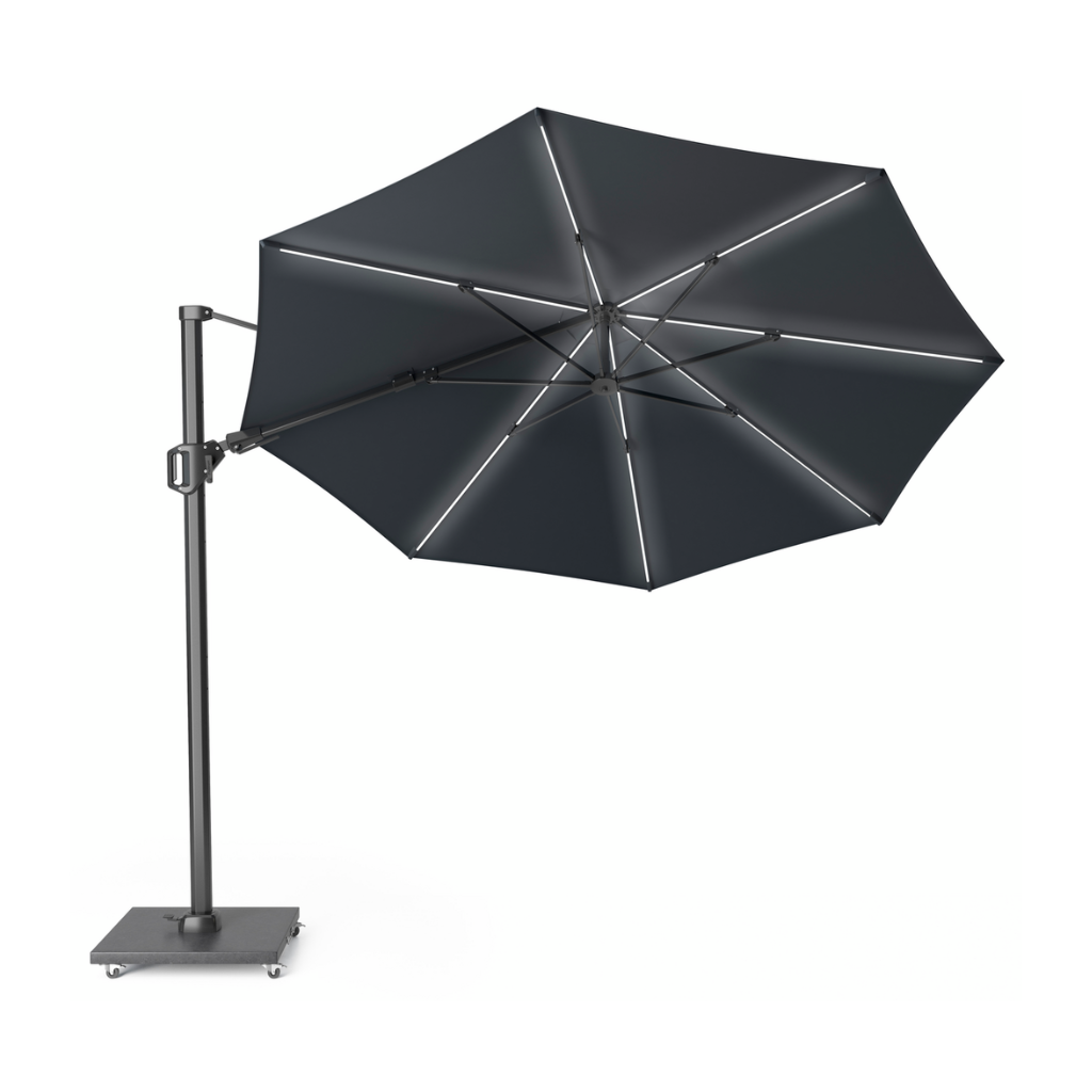 Platinum Zweefparasol Challenger T² Glow Antraciet Rond Ø 350 cm