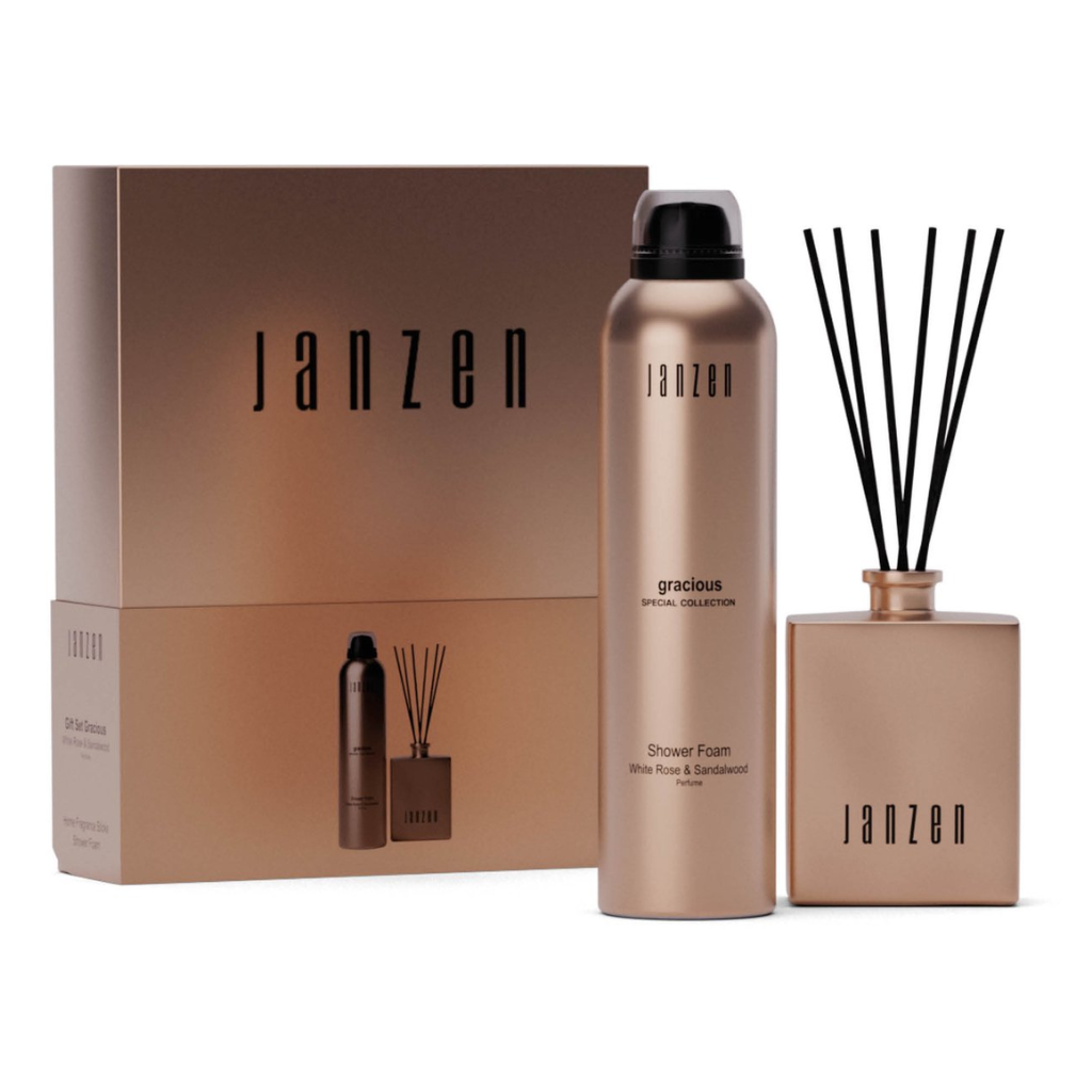 Janzen Giftset S Home& Body Gracious shower foam en geurstokjes