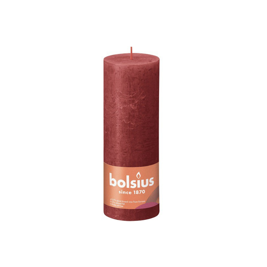 Bolsius Rustiek stompkaars Delicate Red 190/68