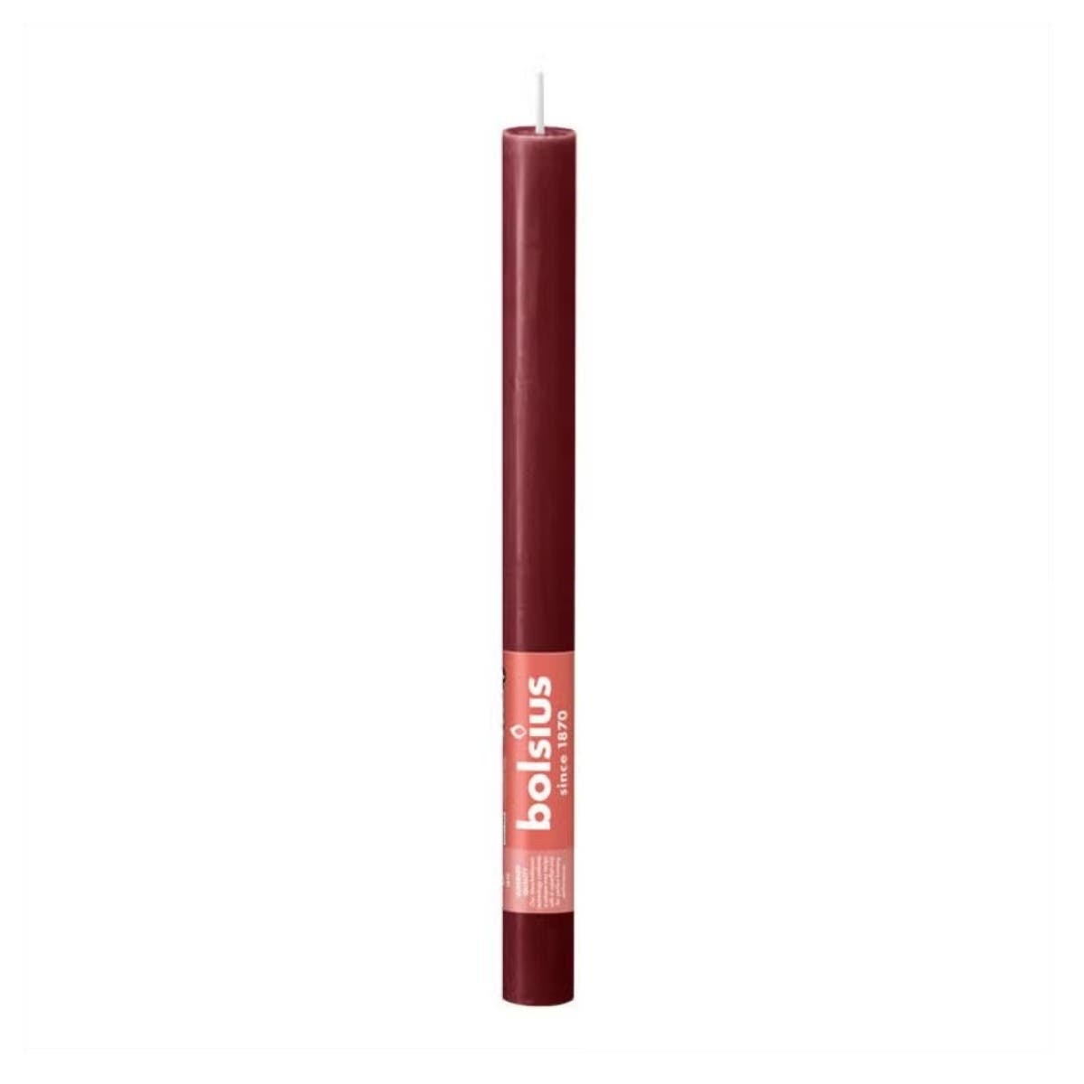 Bolsius Rustiek Tafelkaars Fluweel Rood 2.3 x 27 cm