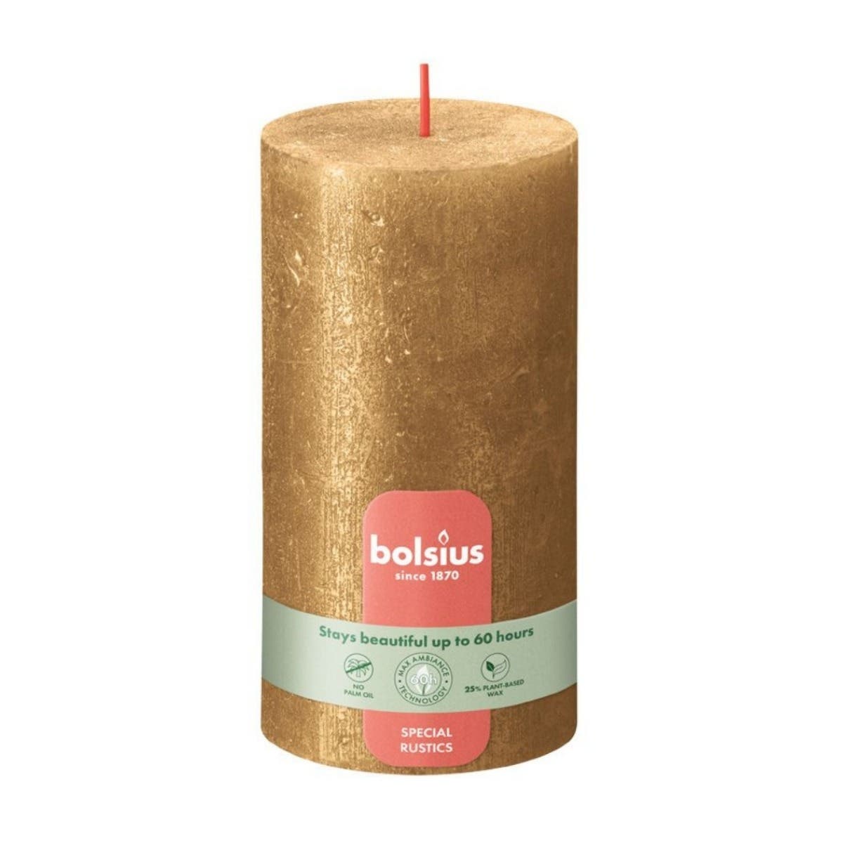 Bolsius Shimmer Stompkaars Goud 6.8 x 13 cm
