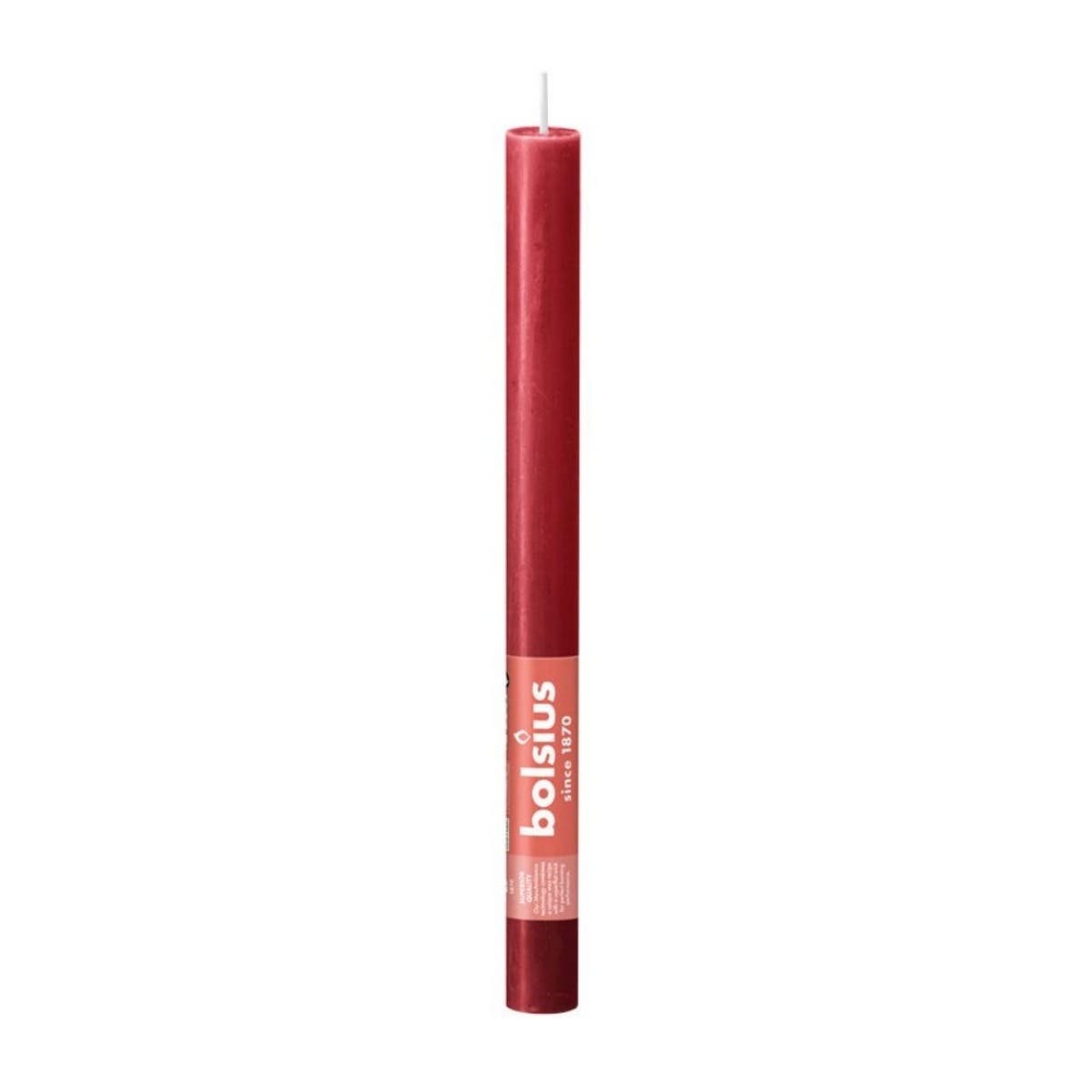 Bolsius Rustiek Tafelkaars Delicaat Rood 2.3 x 27 cm