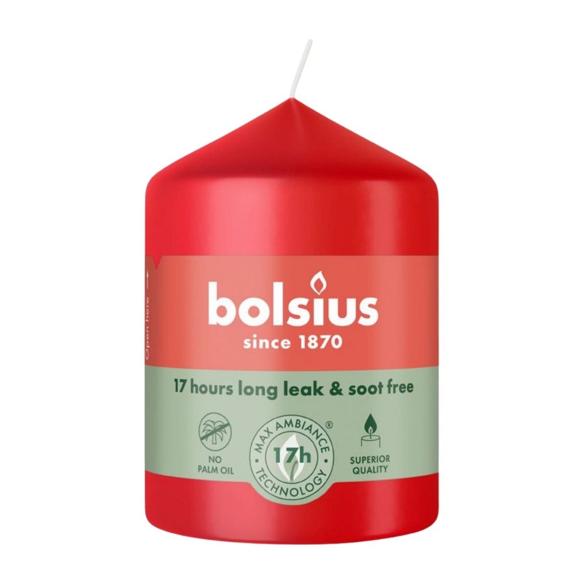 Bolsius Stompkaars Delicaat Rood 5.8 x 8 cm