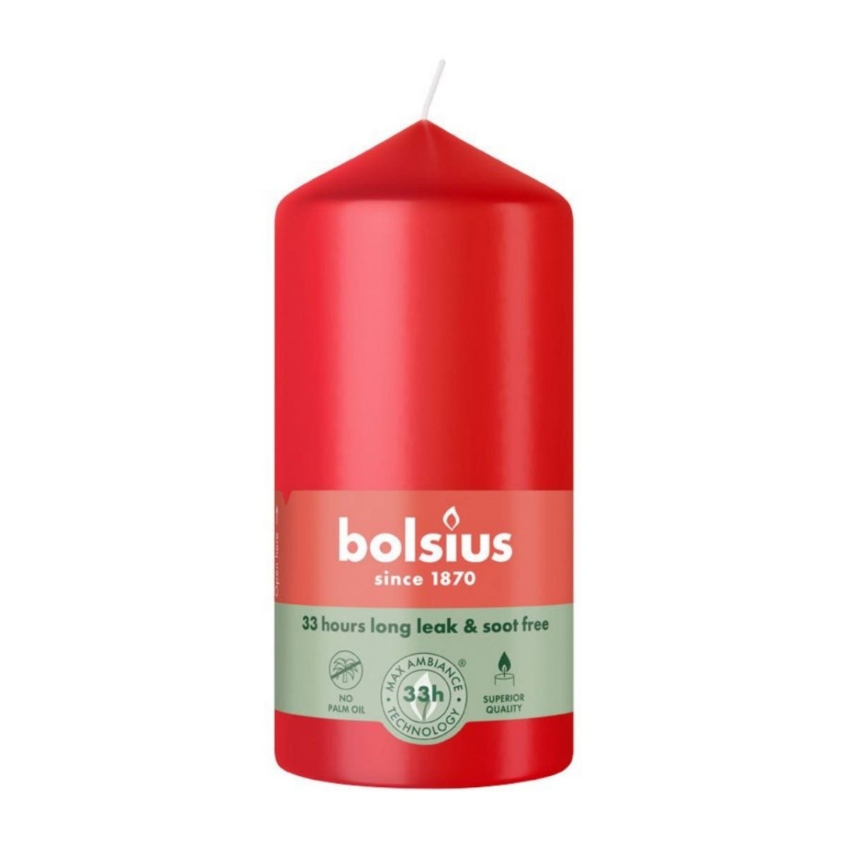 Bolsius Stompkaars Delicaat Rood 5.8 x 12 cm