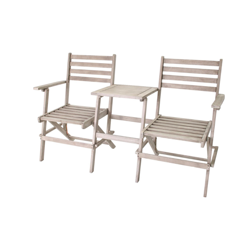 De Bosrand Tete-a-tete Tuinbank 2-zits New York Grijs 152 x 62 x 89 cm