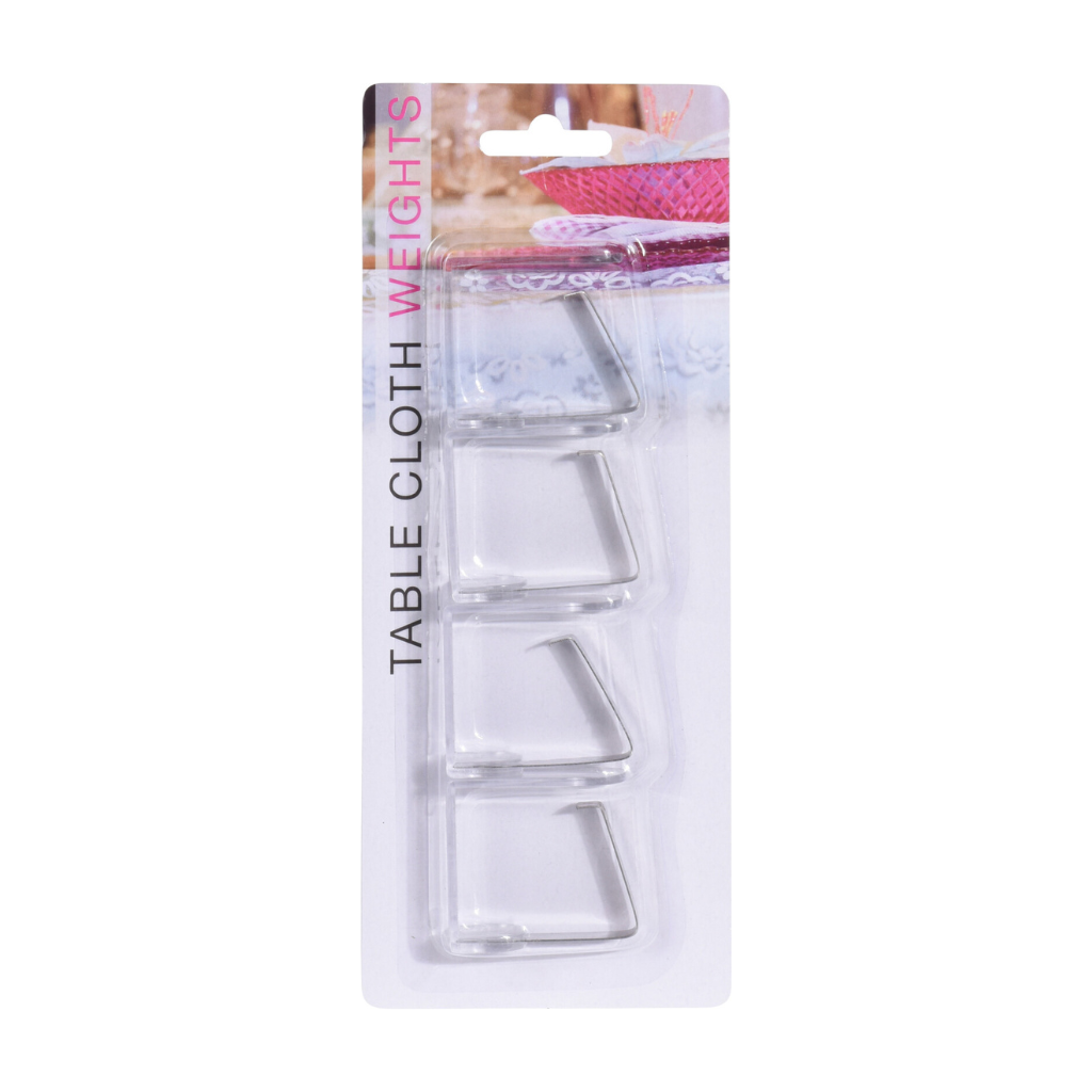 Homestyle Tafekleed klemmen transparant 4 stuks