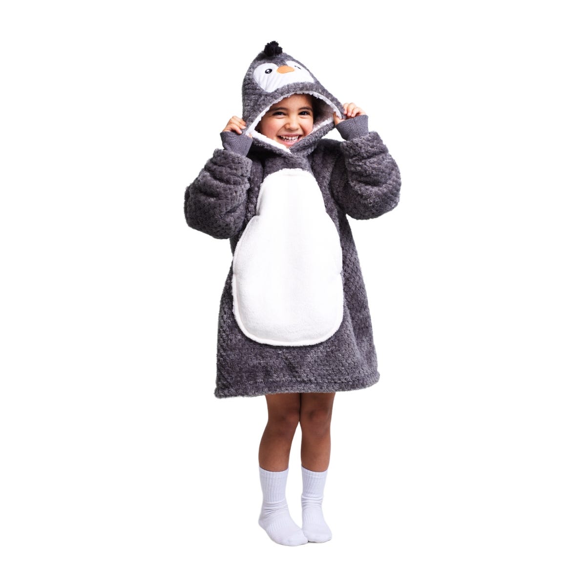 Noxxiez Hoodiedeken Penguin Small (3 tot 6 jaar)