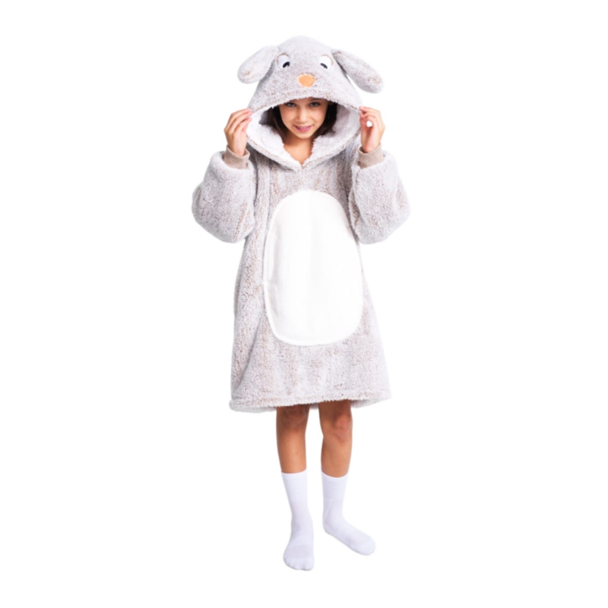 Noxxiez Hoodiedeken Bunny Medium (grote kinderen tot 160 cm)