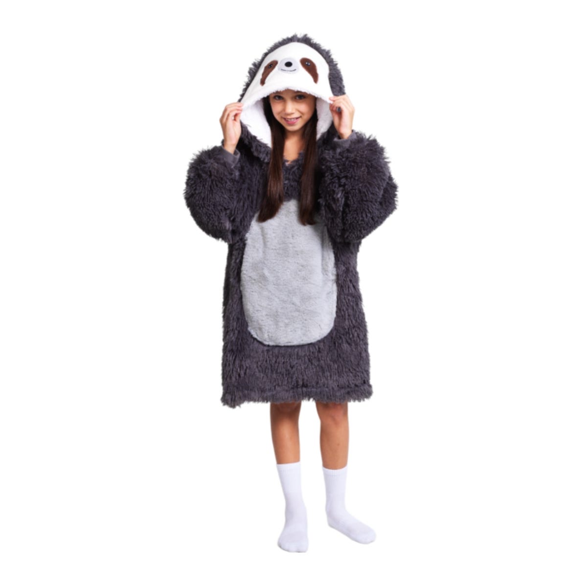 Noxxiez Hoodiedeken Sloth Medium (grote kinderen tot 160 cm)