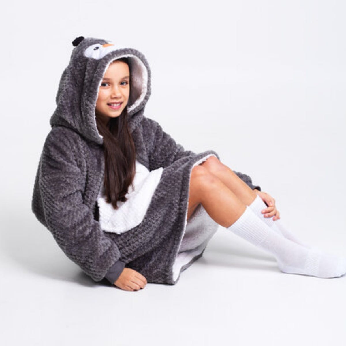 Noxxiez Hoodiedeken Penguin Medium (grote kinderen tot 160 cm)