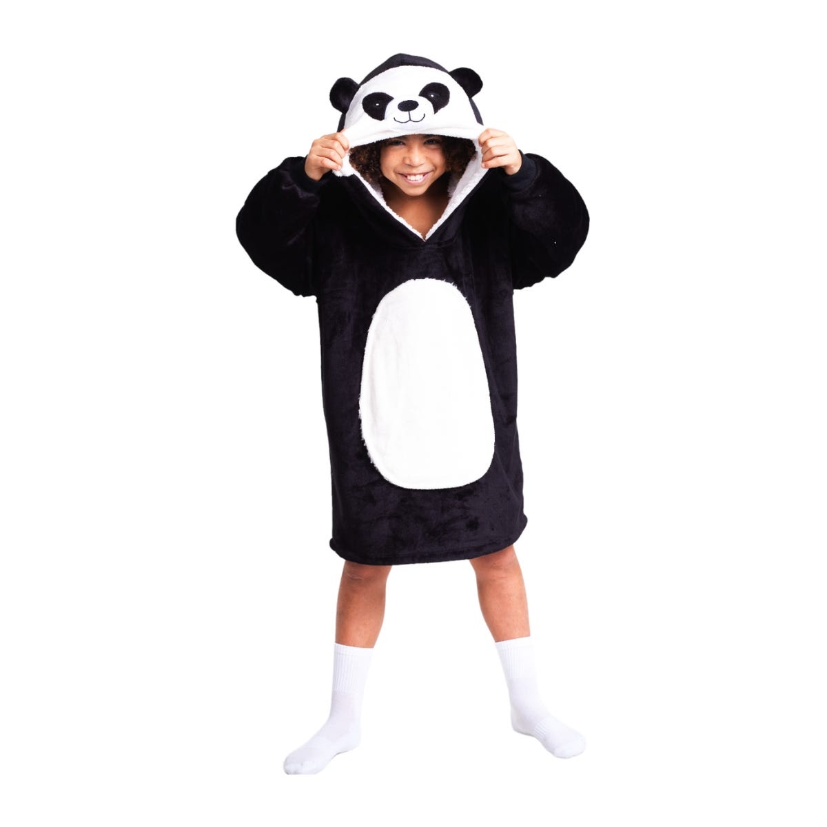 Noxxiez Hoodiedeken Panda Medium (grote kinderen tot 160 cm)