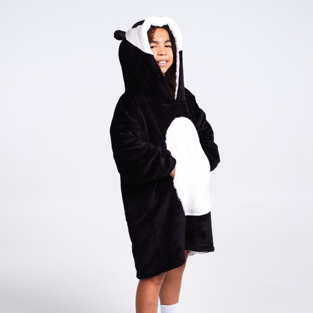 Noxxiez Hoodiedeken Panda Medium (grote kinderen tot 160 cm)