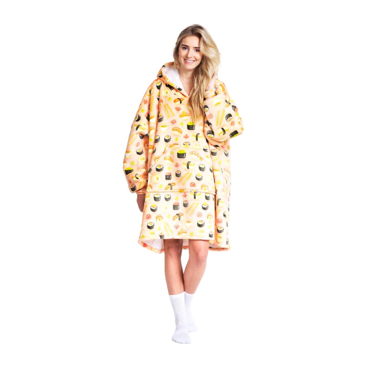 Noxxiez Hoodiedeken Sushi Print Extra Large (volwassen en tieners)