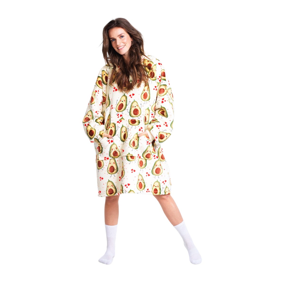 Noxxiez Hoodiedeken Avocado Print Extra Large (volwassen en tieners)