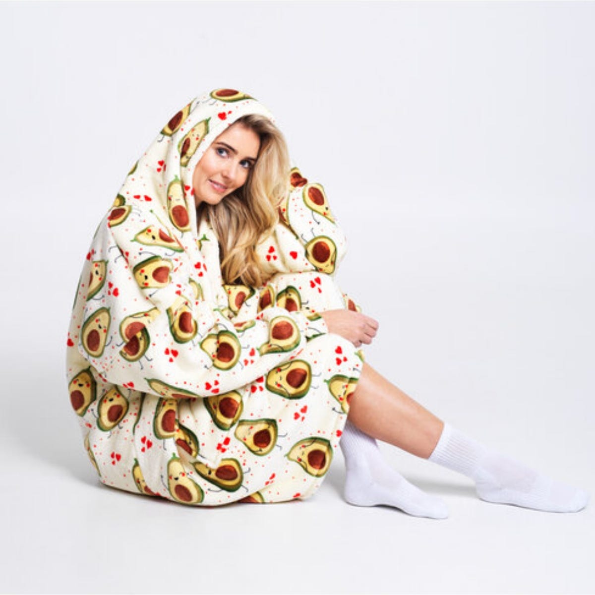 Noxxiez Hoodiedeken Avocado Print Extra Large (volwassen en tieners)