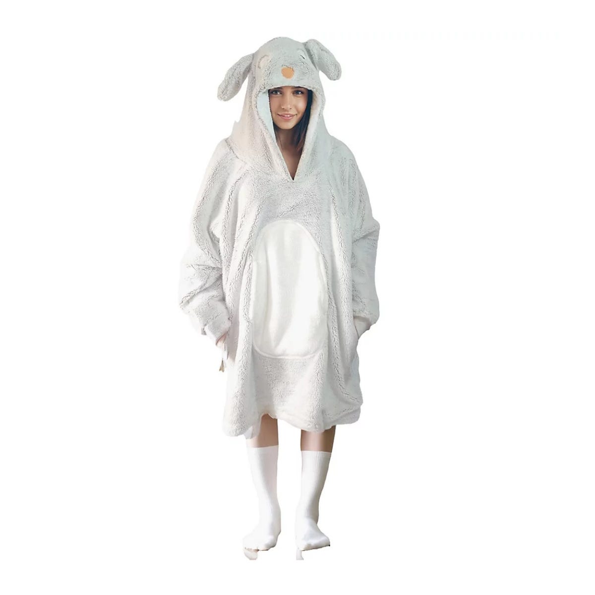 Noxxiez Hoodiedeken Bunny Extra Large (volwassen en tieners)