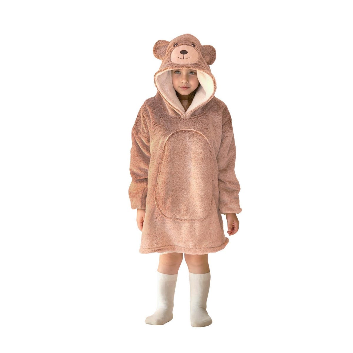 Noxxiez Hoodiedeken Bear Small (3 tot 6 jaar)
