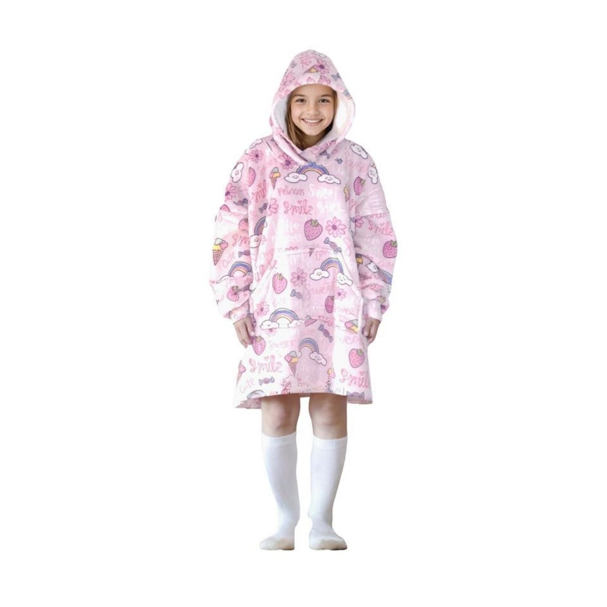 Noxxiez Hoodiedeken Sweet Print Medium (grote kinderen tot 160 cm)