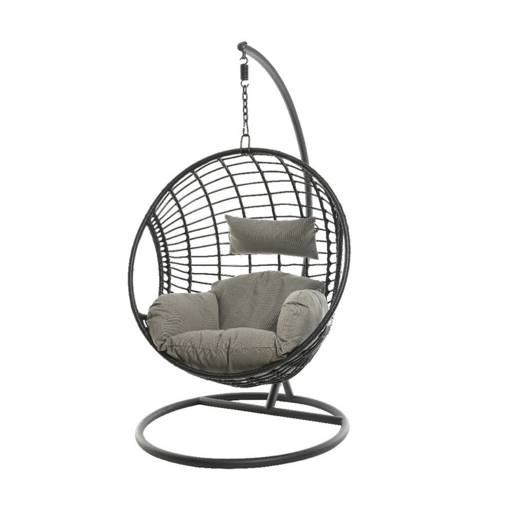 Outdoor Living Hangstoel Londen Wicker Zwart 129 x 105 x 186 cm