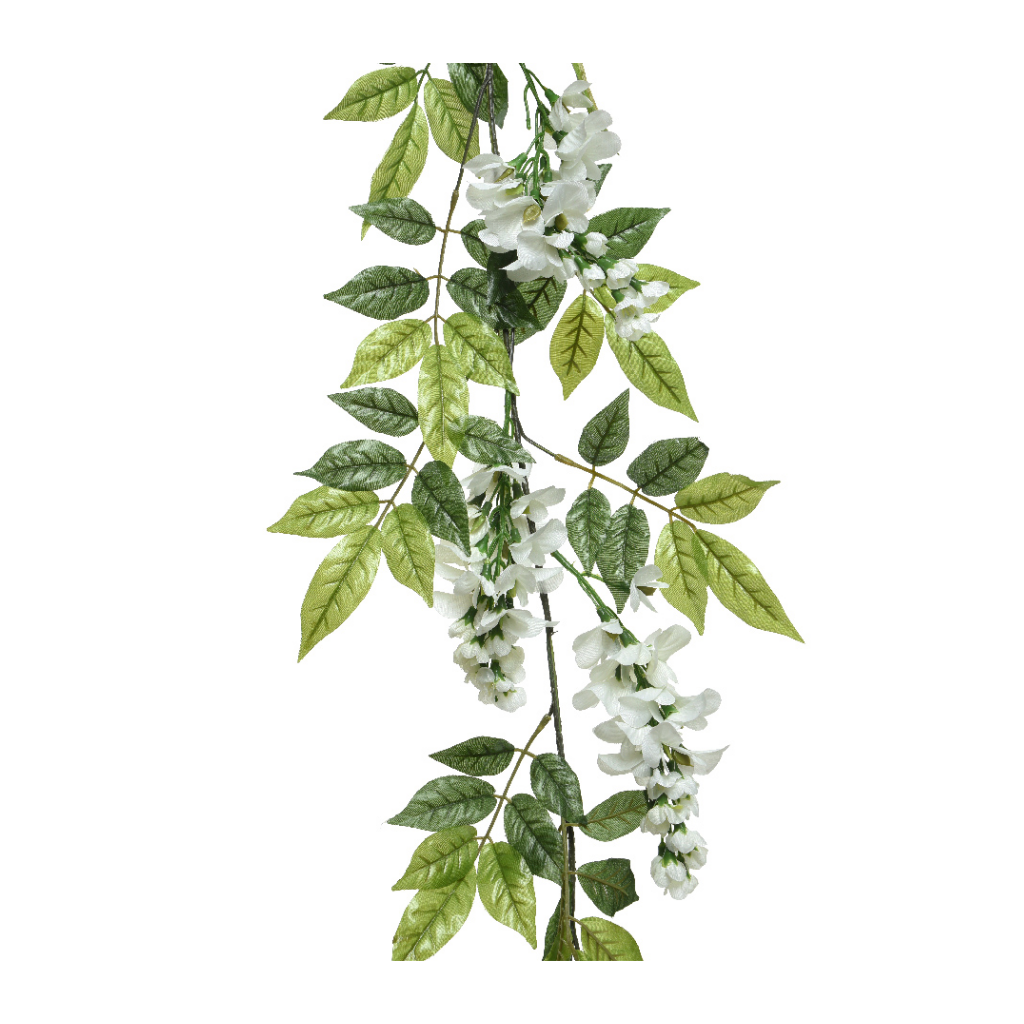 Wit bloem tak slinger 156 cm