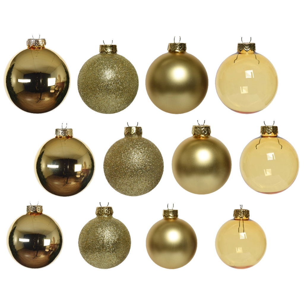 Decoris Kerstballen Glas mix Goud 42 stuks