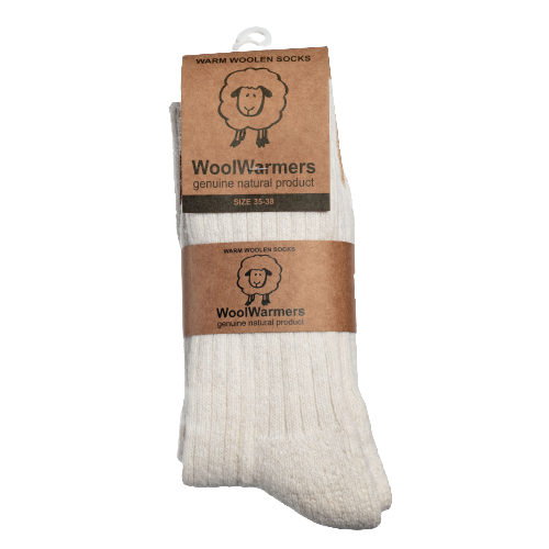 Woolwarmers Wollen Sokken 2-Pack Crème maat 35-38