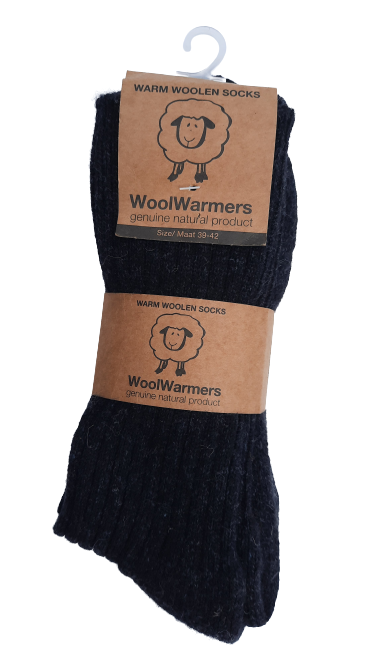 Woolwarmers Wollen Sokken 2-Pack Antraciet maat 39-42