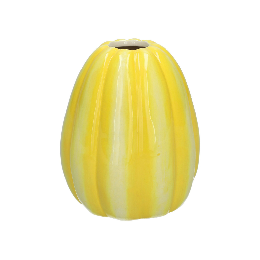 Vaas pompoen geel 11 x 12.5 cm